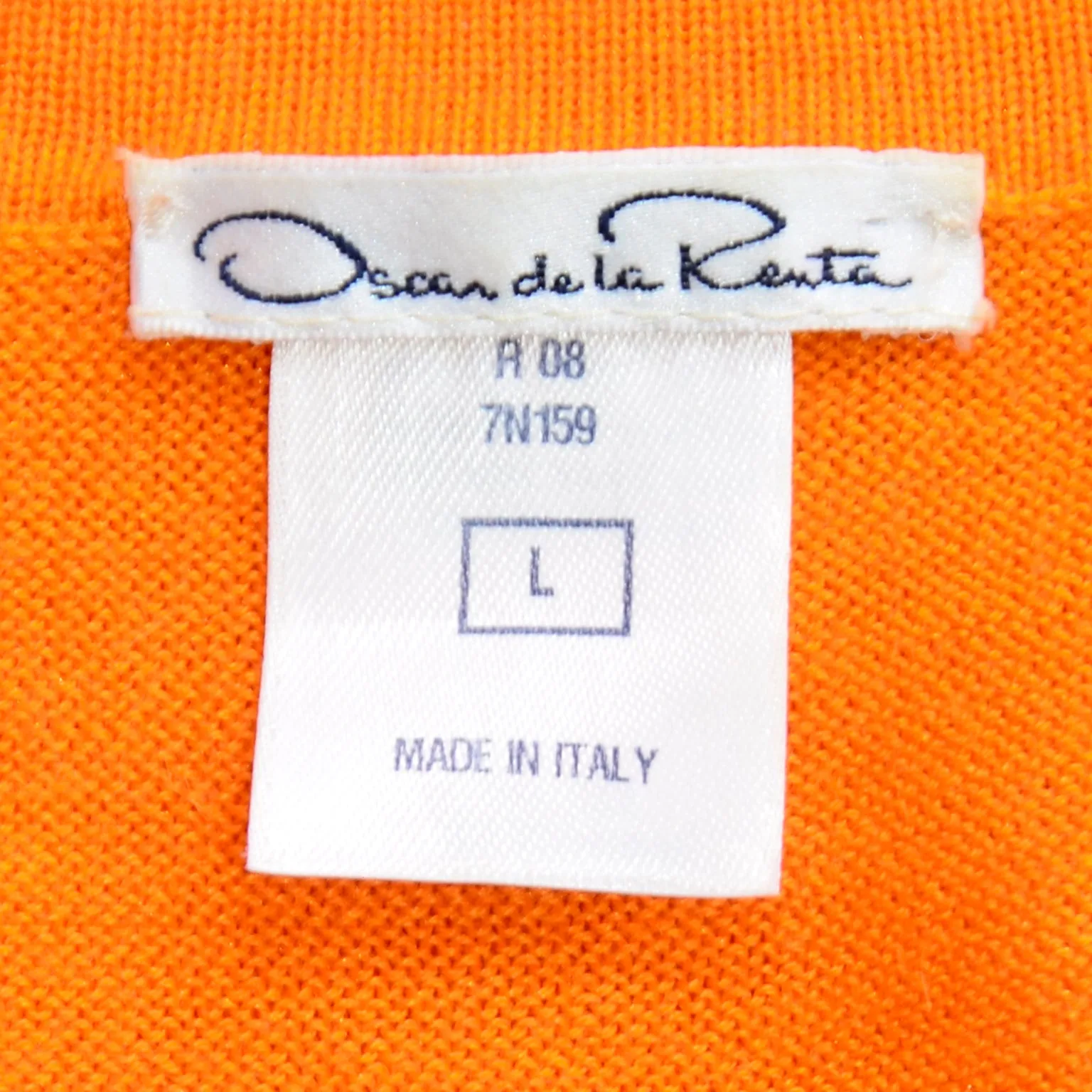 2008 Oscar de la Renta Tangerine Cashmere Cropped Bolero Sweater Top