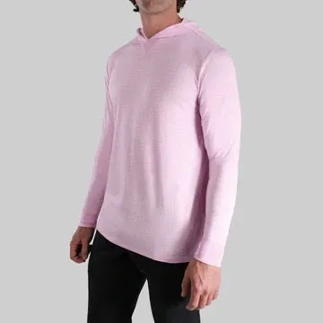 2UNDR Luxury LS Hooded Tee - HEATHERED LIGHT PINK