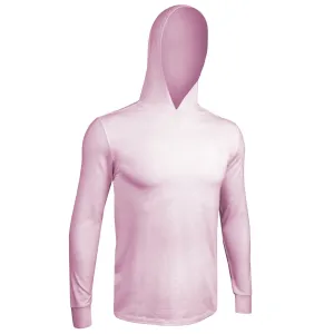 2UNDR Luxury LS Hooded Tee - HEATHERED LIGHT PINK