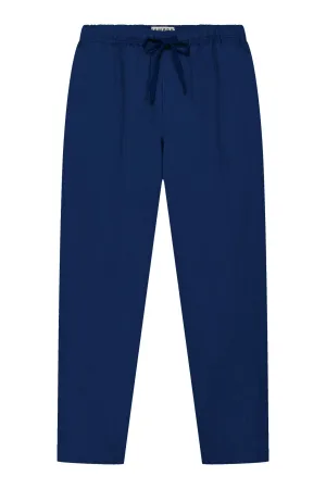 August Linen Trouser Navy Blue