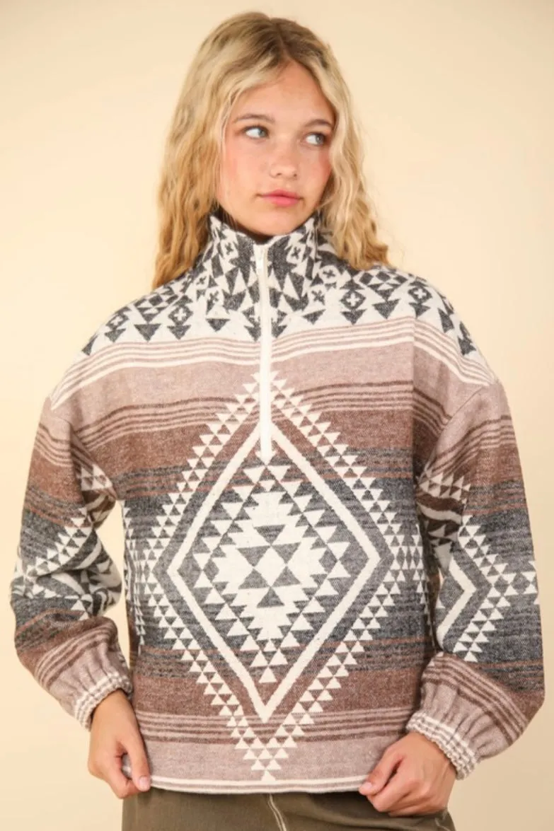 Aztec Cozy Quarter Zip