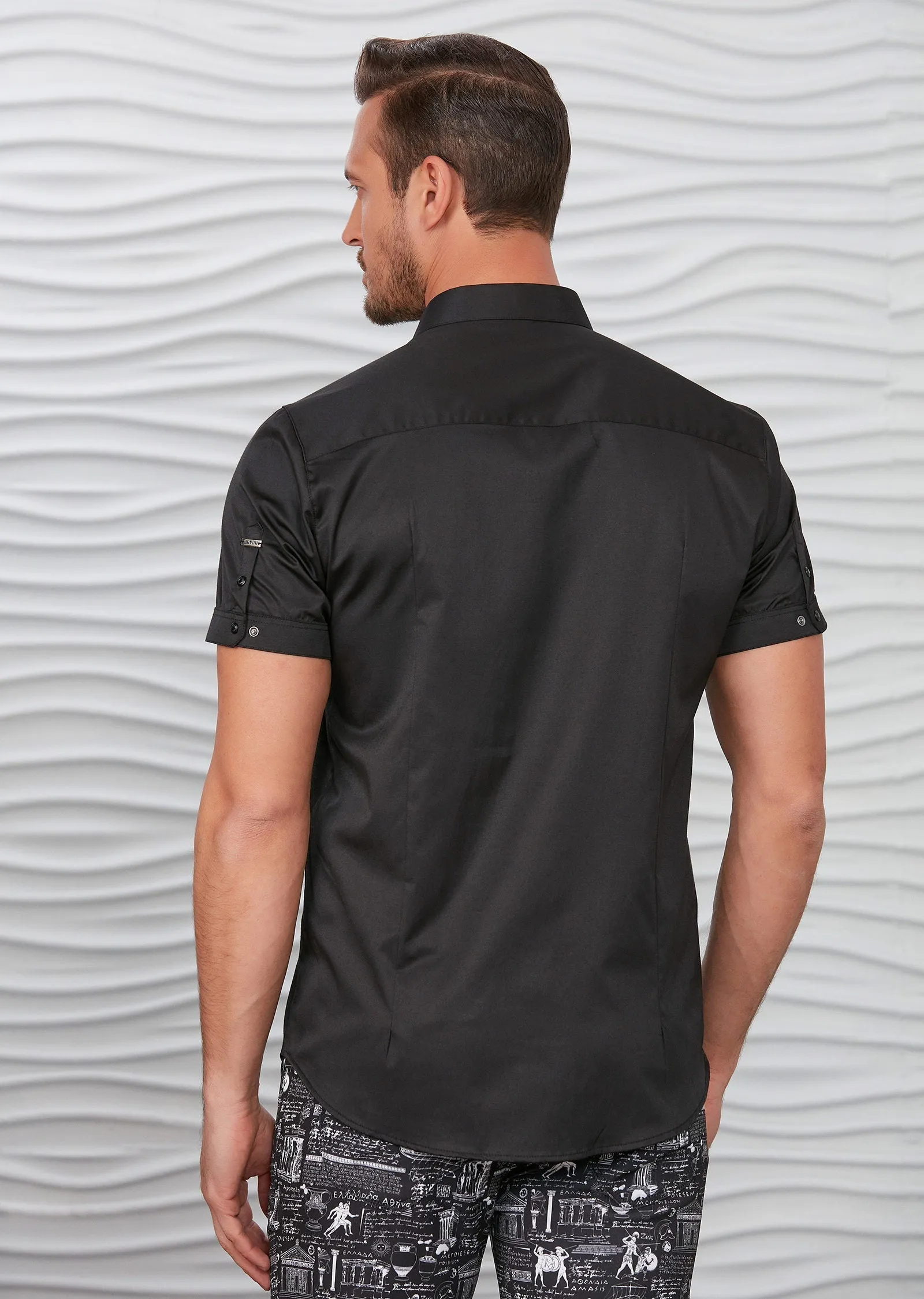 Black Shoulder Detailed Shirt