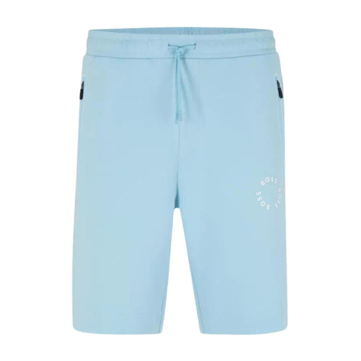 BOSS Headlo Circular Logo Light Blue Sweat Short