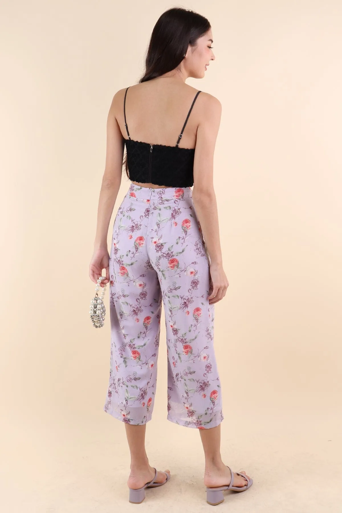 BOTANNIA FLORAL PANTS IN LILAC