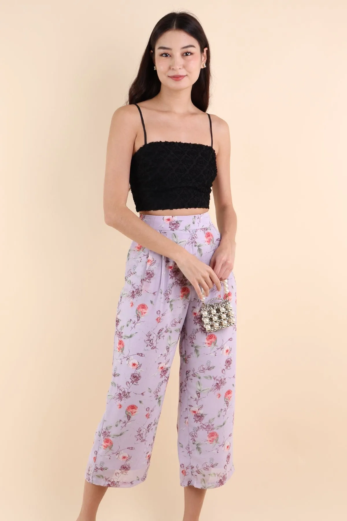 BOTANNIA FLORAL PANTS IN LILAC