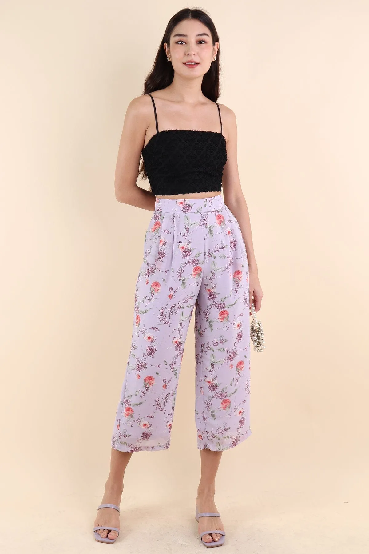 BOTANNIA FLORAL PANTS IN LILAC