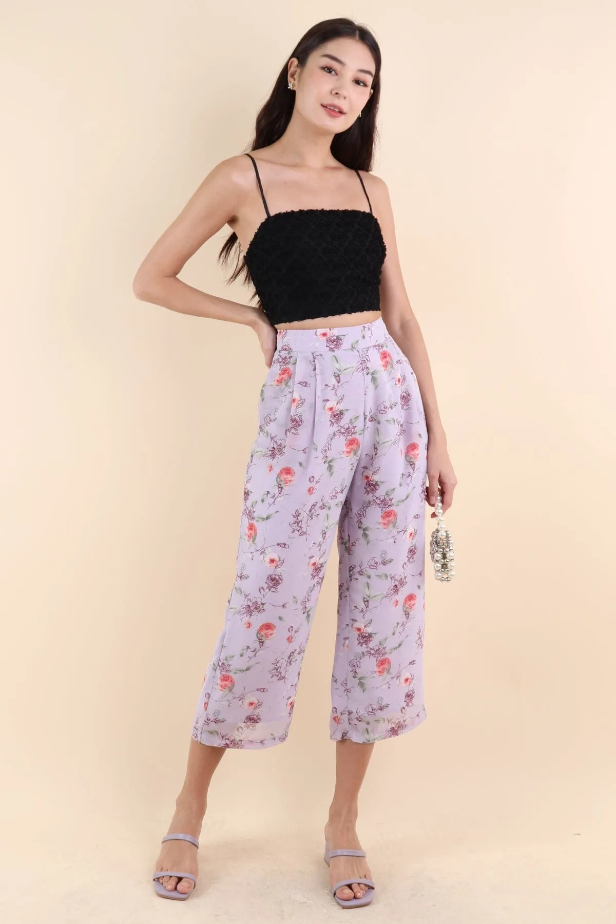 BOTANNIA FLORAL PANTS IN LILAC