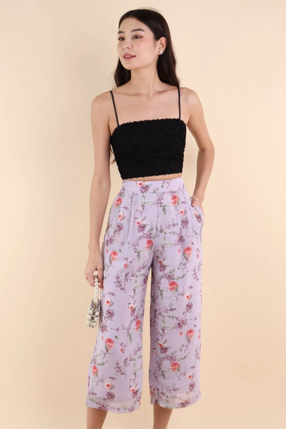 BOTANNIA FLORAL PANTS IN LILAC