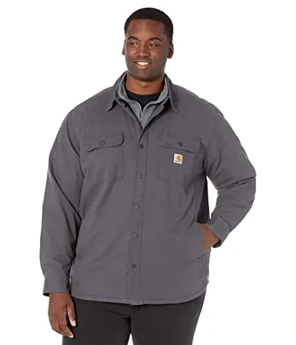 Carhartt 105419 Men's Rugged Flex Relaxed Fit Canvas Fleece Lined Shirt Jac