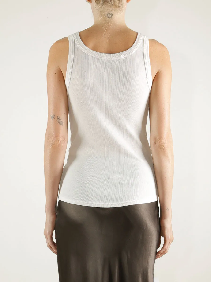 Cass Tank in Lightweight Rib - Stone