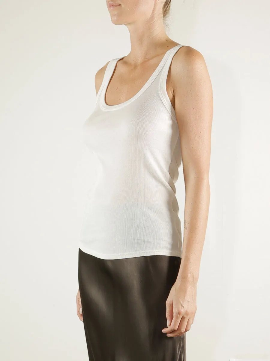 Cass Tank in Lightweight Rib - Stone