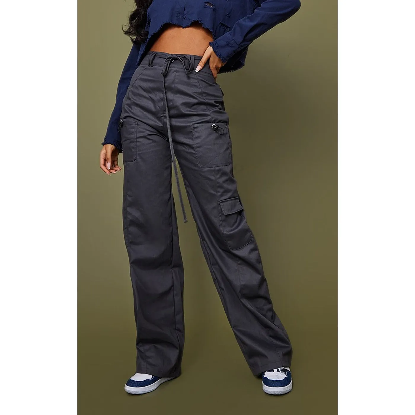 Charcoal Cargo Pocket Trousers