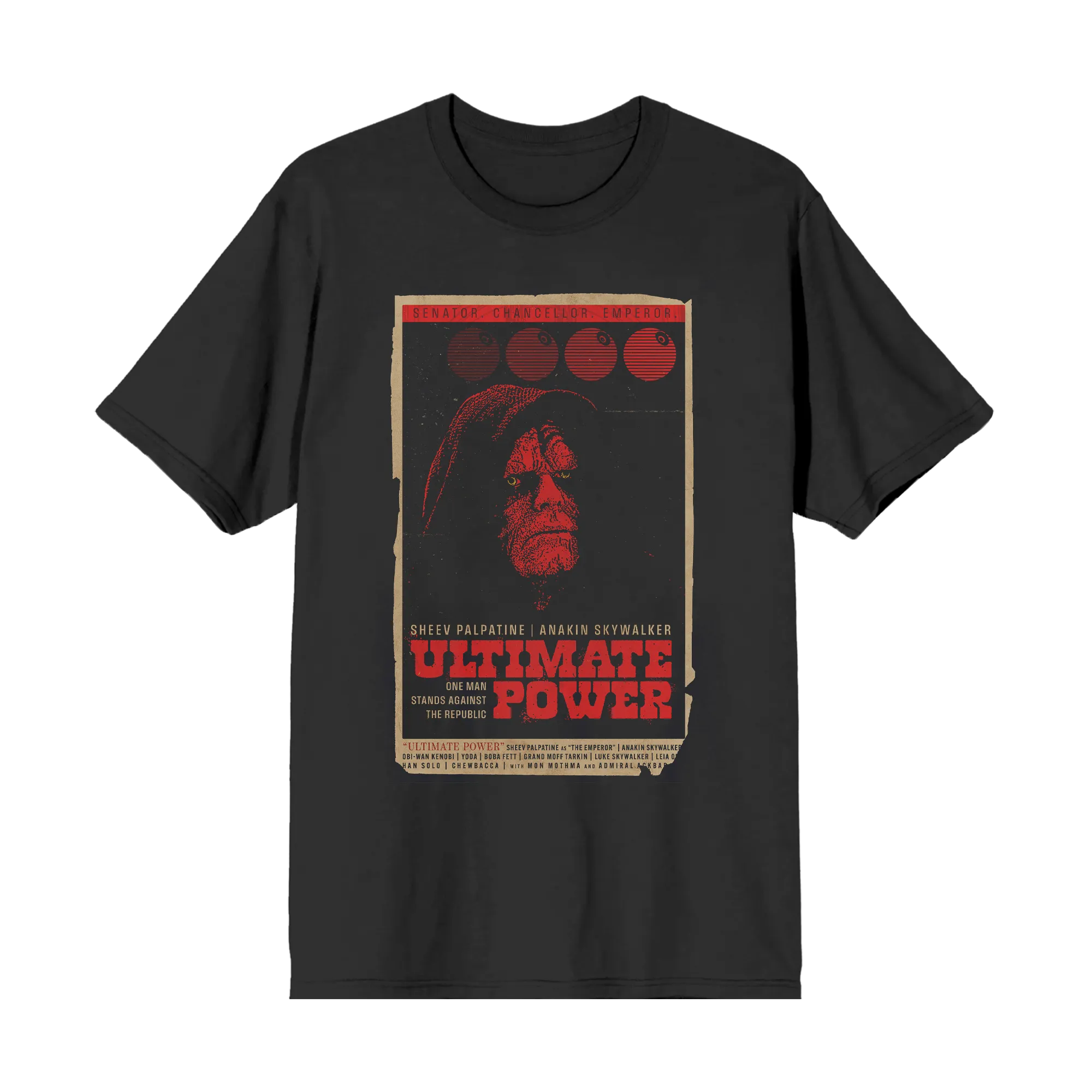 Darth Sidious Ultimate Power Grindhouse Poster Black Tee