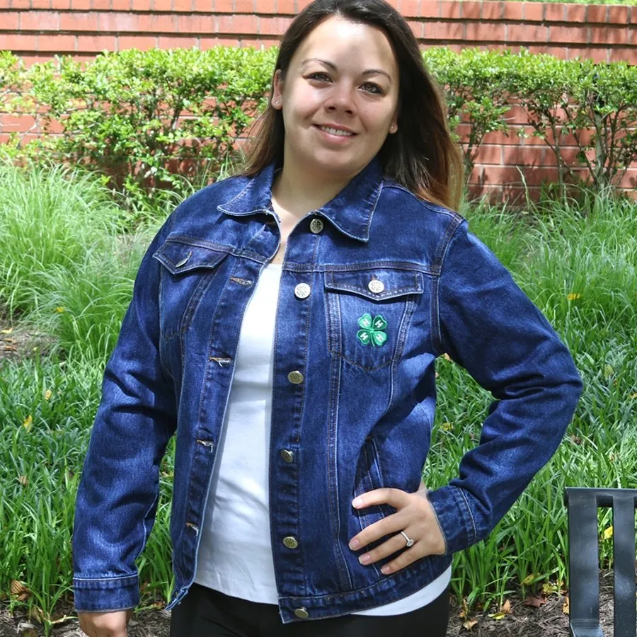 Denim Jacket W/ Embroidered Clover Logo