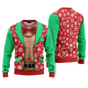 Faux Real Men's 3D Photo Realistic Christmas Sweaters For Men