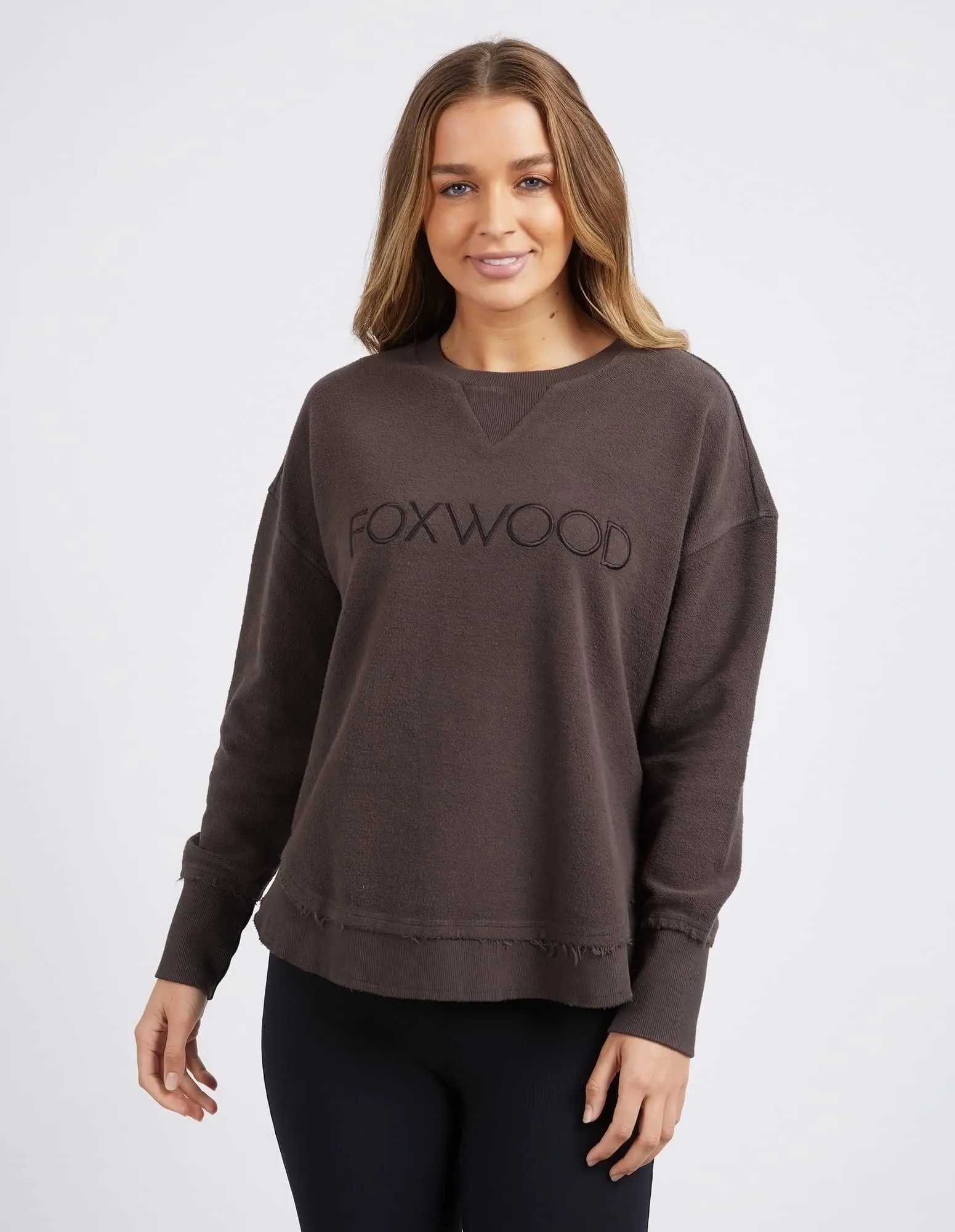 Foxwood Cozy Simplified Crew- Brown