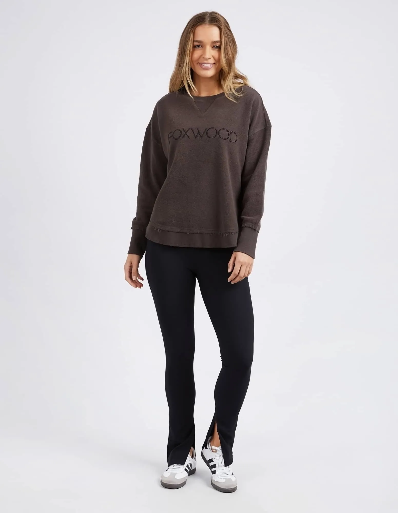 Foxwood Cozy Simplified Crew- Brown