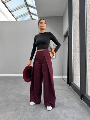 Front Folded Fabric Trousers