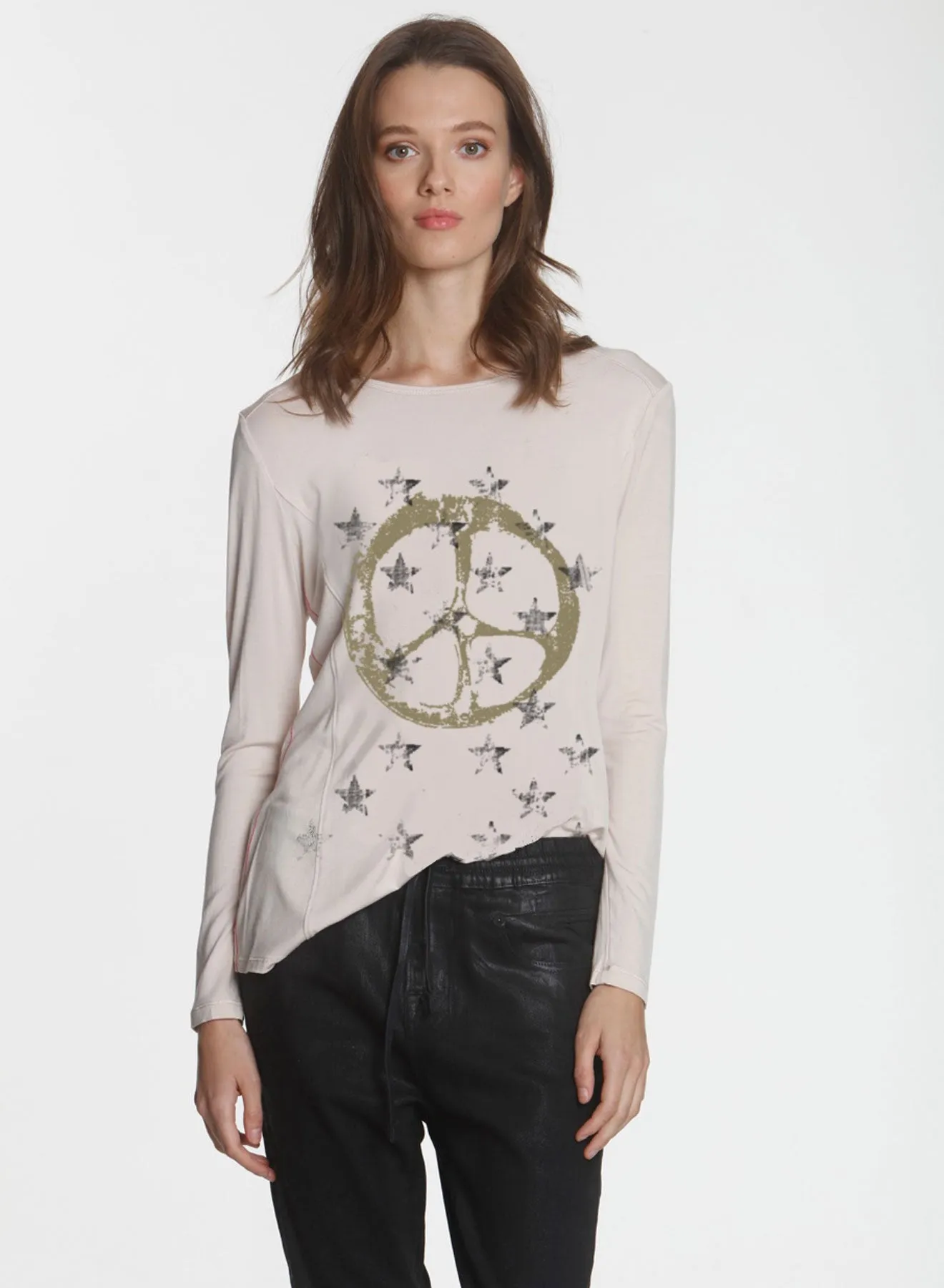 Graphic Riley LS Tee - Dune Peace Stars