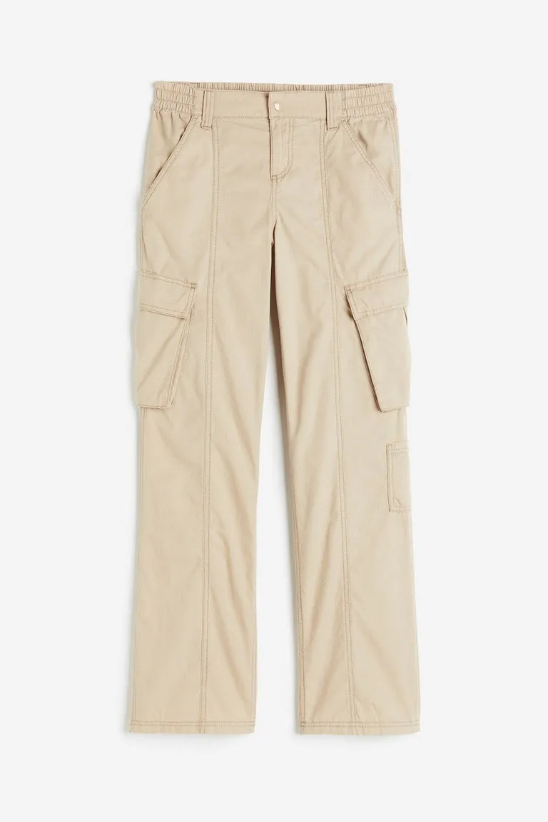 H&M canvas cargo pants, light beige