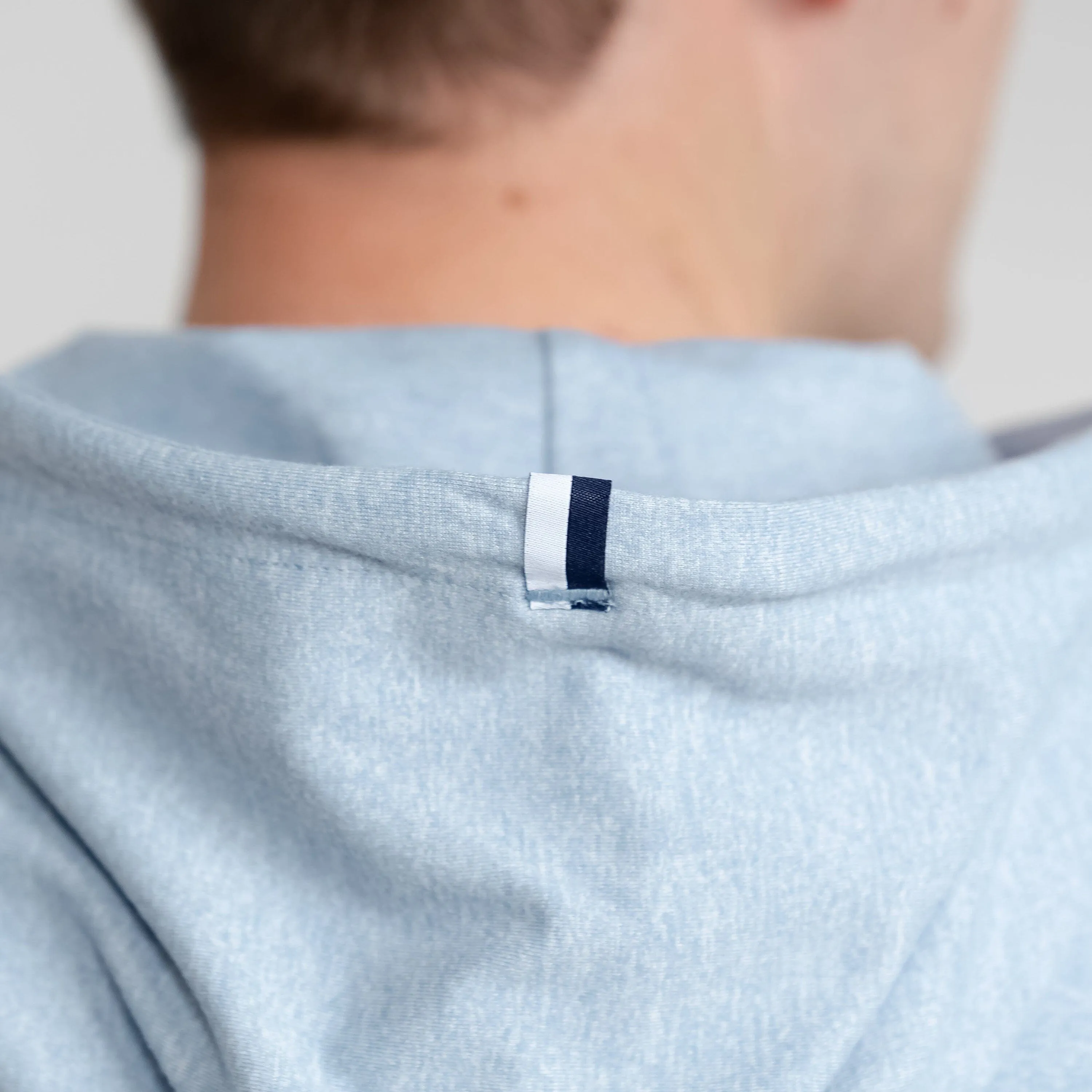 Hesi Performance Hoodie | Heather - Storm Blue/White