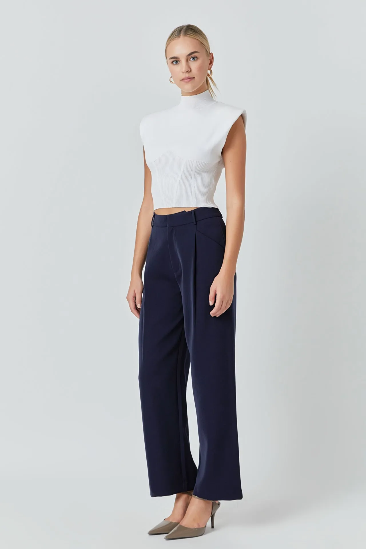 High-Waisted Suit Trousers