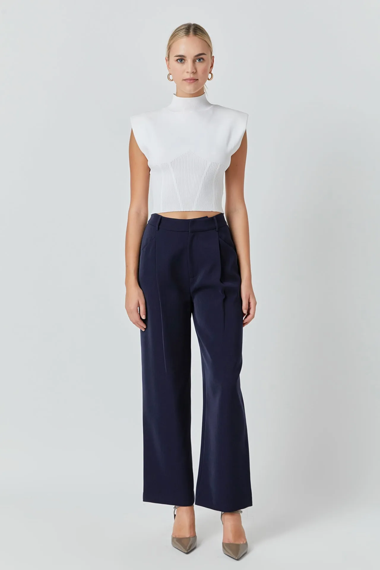 High-Waisted Suit Trousers