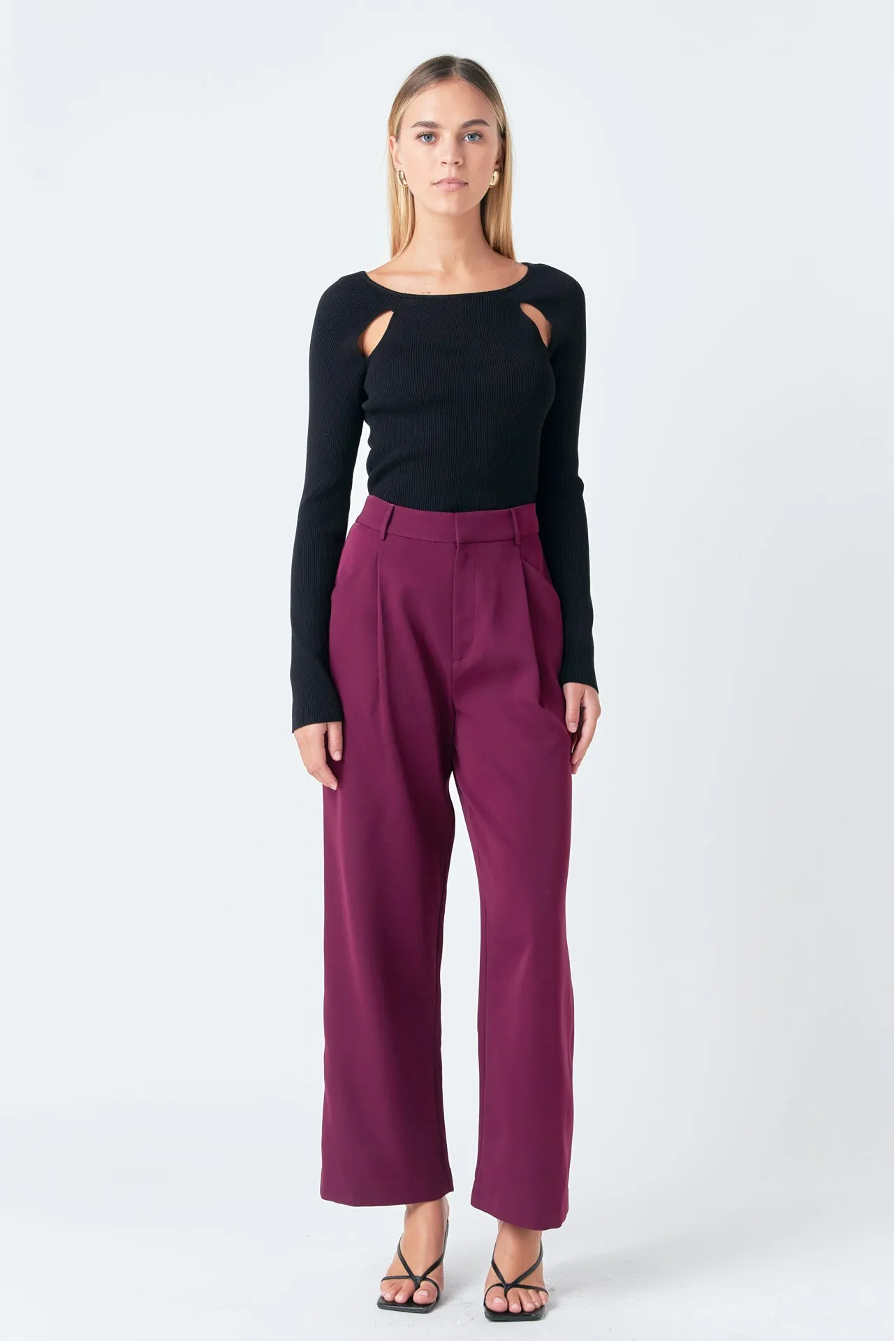 High-Waisted Suit Trousers