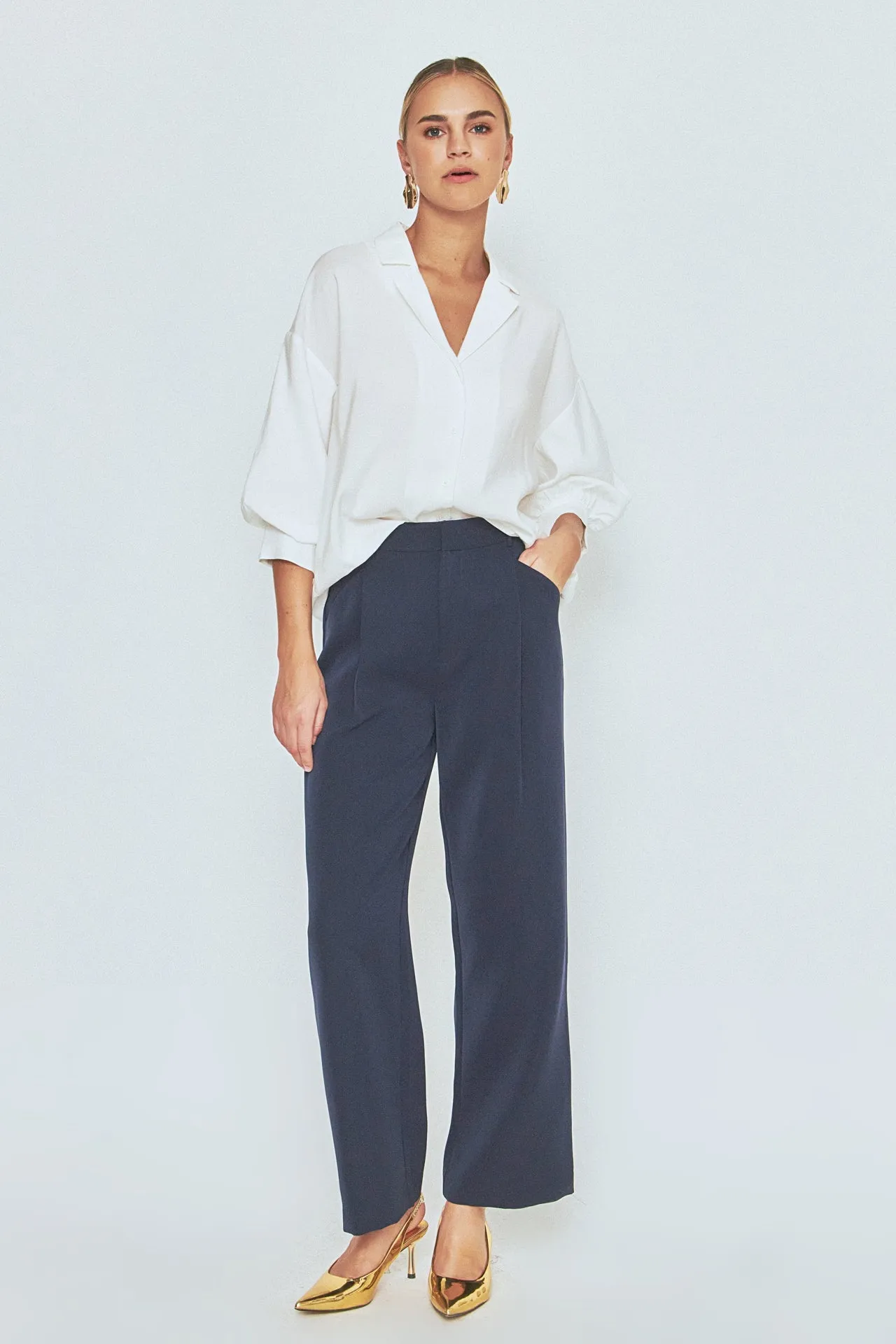 High-Waisted Suit Trousers