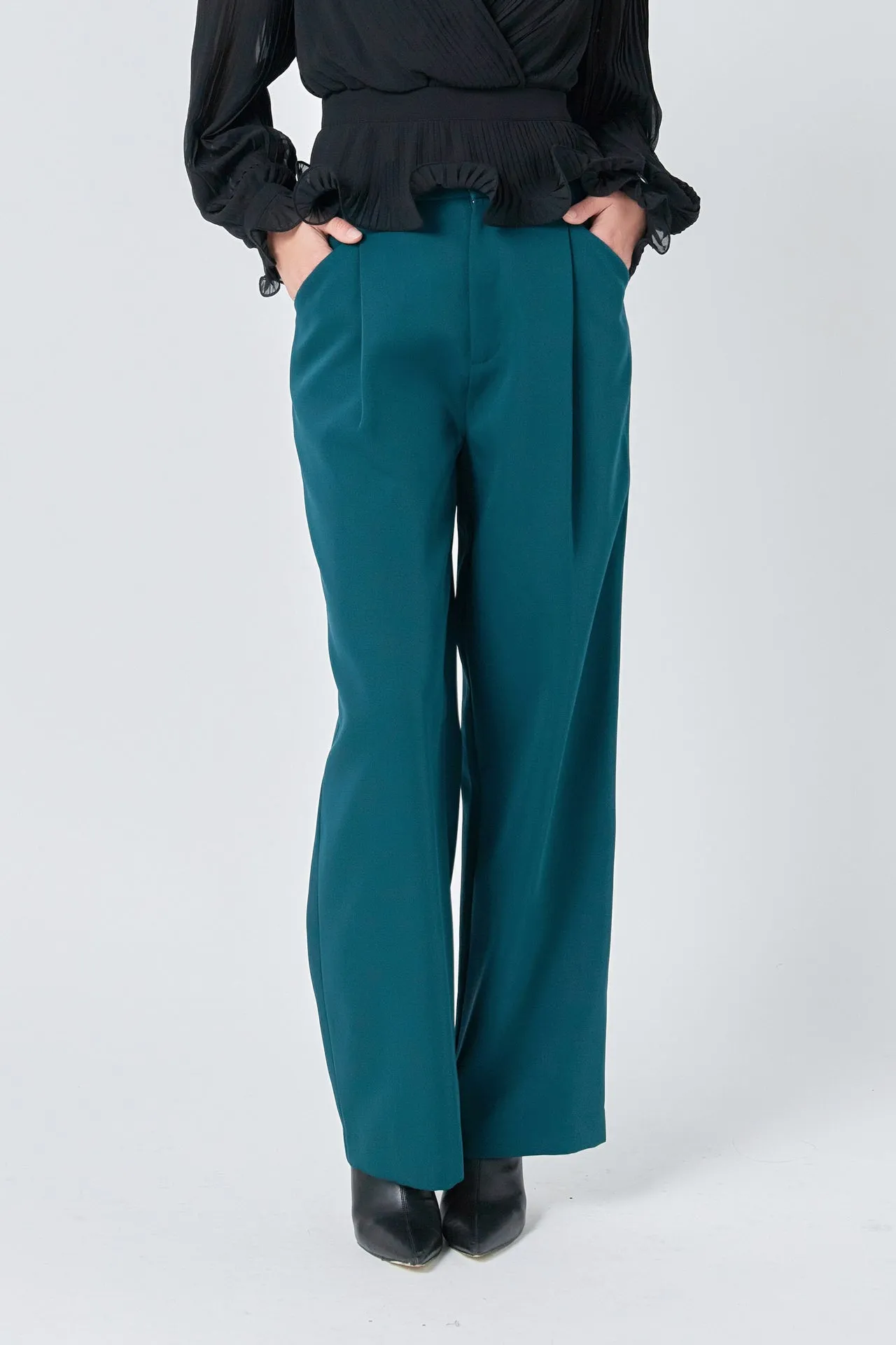 High-Waisted Suit Trousers