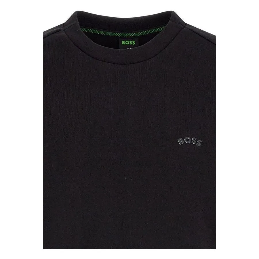 Hugo Boss Elegant Black Cotton Round Neck Sweatshirt