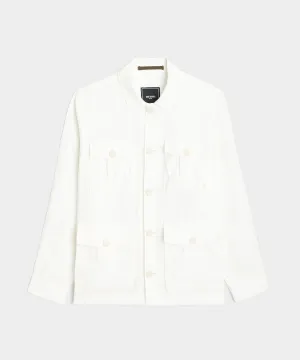 Irish Linen Field Jacket in White