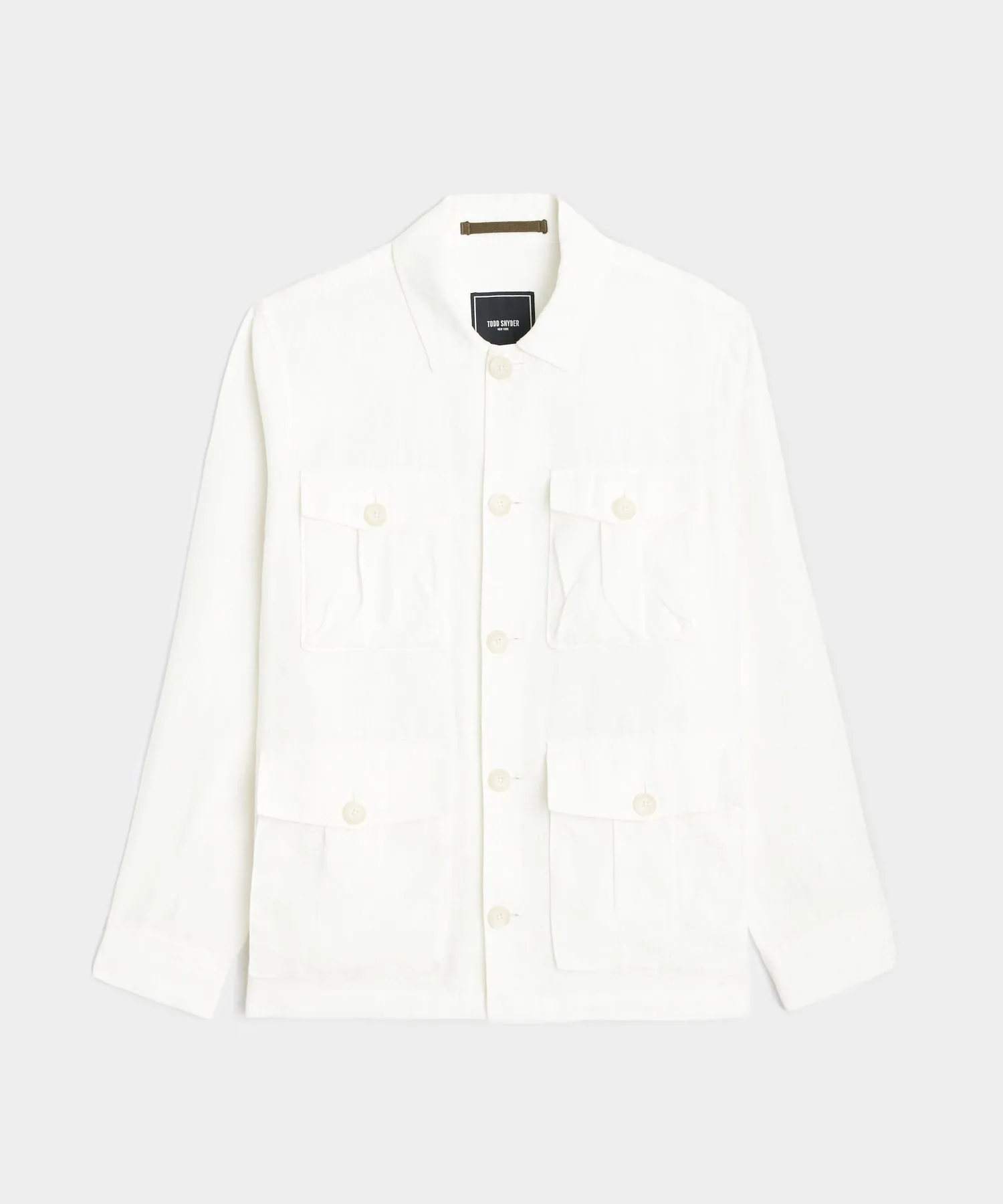 Irish Linen Field Jacket in White