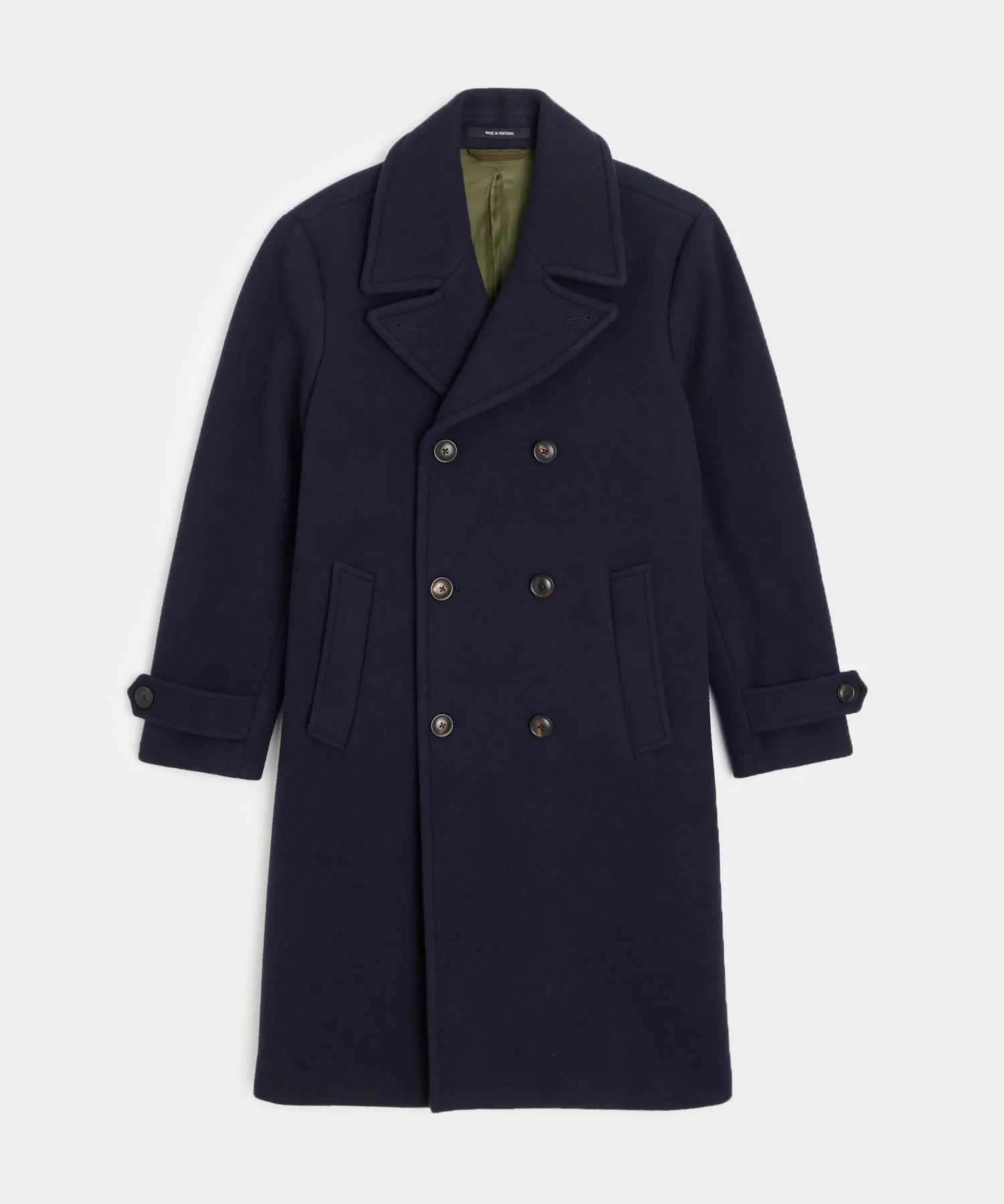 Italian Wool Officer Coat in Navy