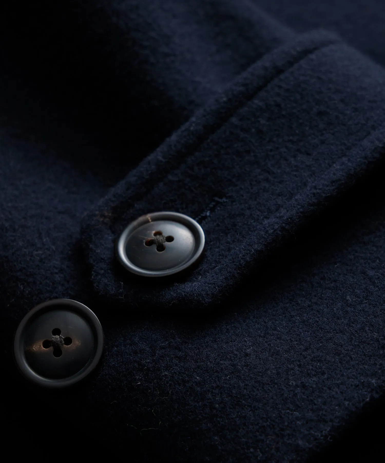 Italian Wool Officer Coat in Navy