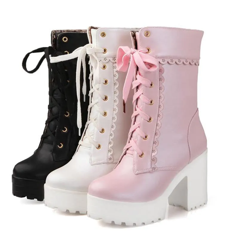 Japanese Kawaii Lolita Heels Boots AD0207