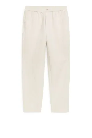 Linen blend trousers with laces ARKET