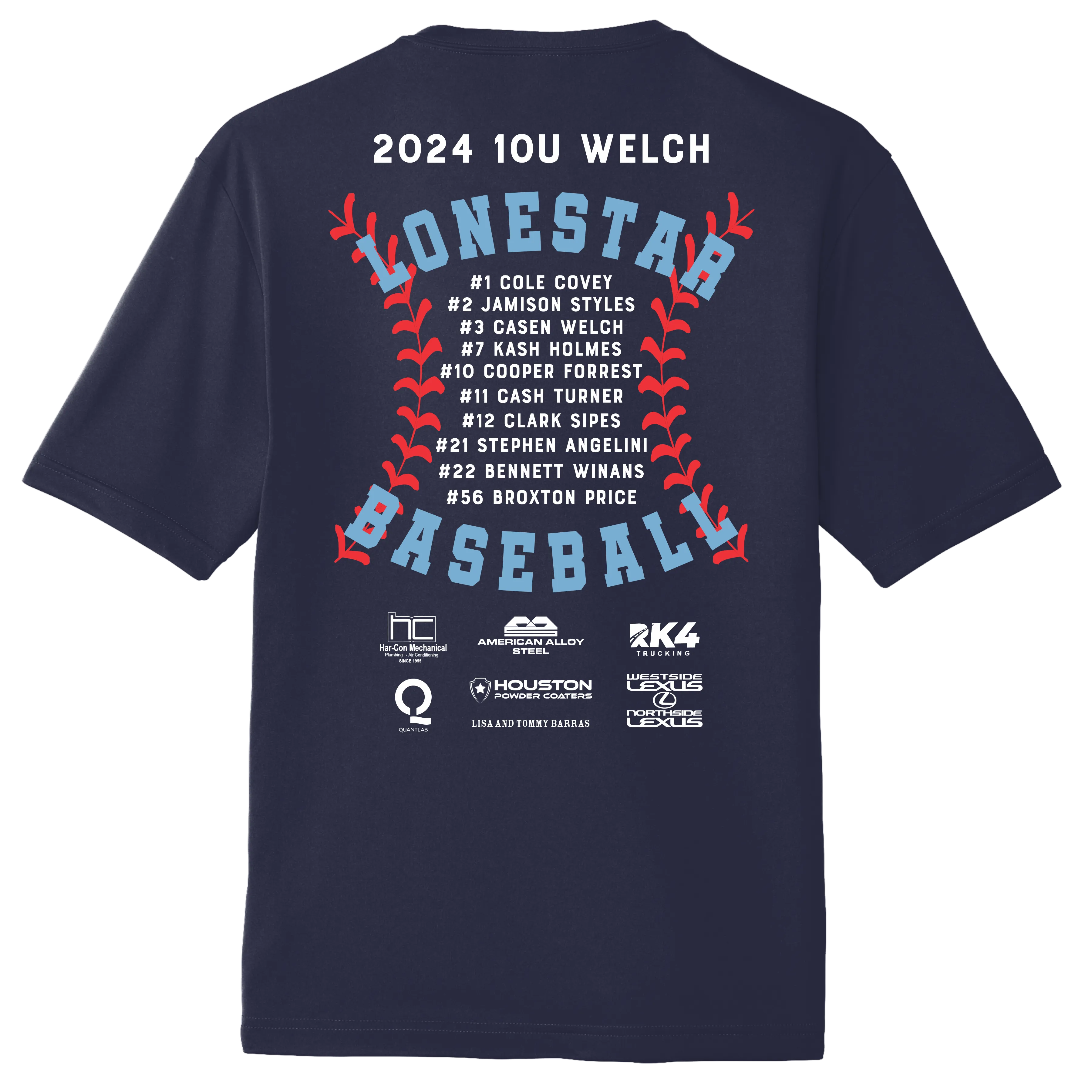 LoneStar Baseball Roster Short Sleeve Dri-Fit