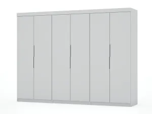 Mulberry 2.0 Modern 3 Sectional Wardrobe Closet with 6 Drawers - Set of 3 in White