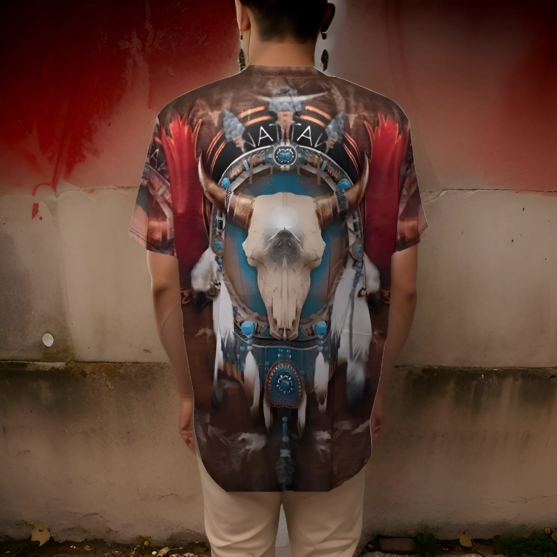 ^NATIVE AMERICAN^ (LIGHTWEIGHT) ALL OVER PRINT SUMMER TEES