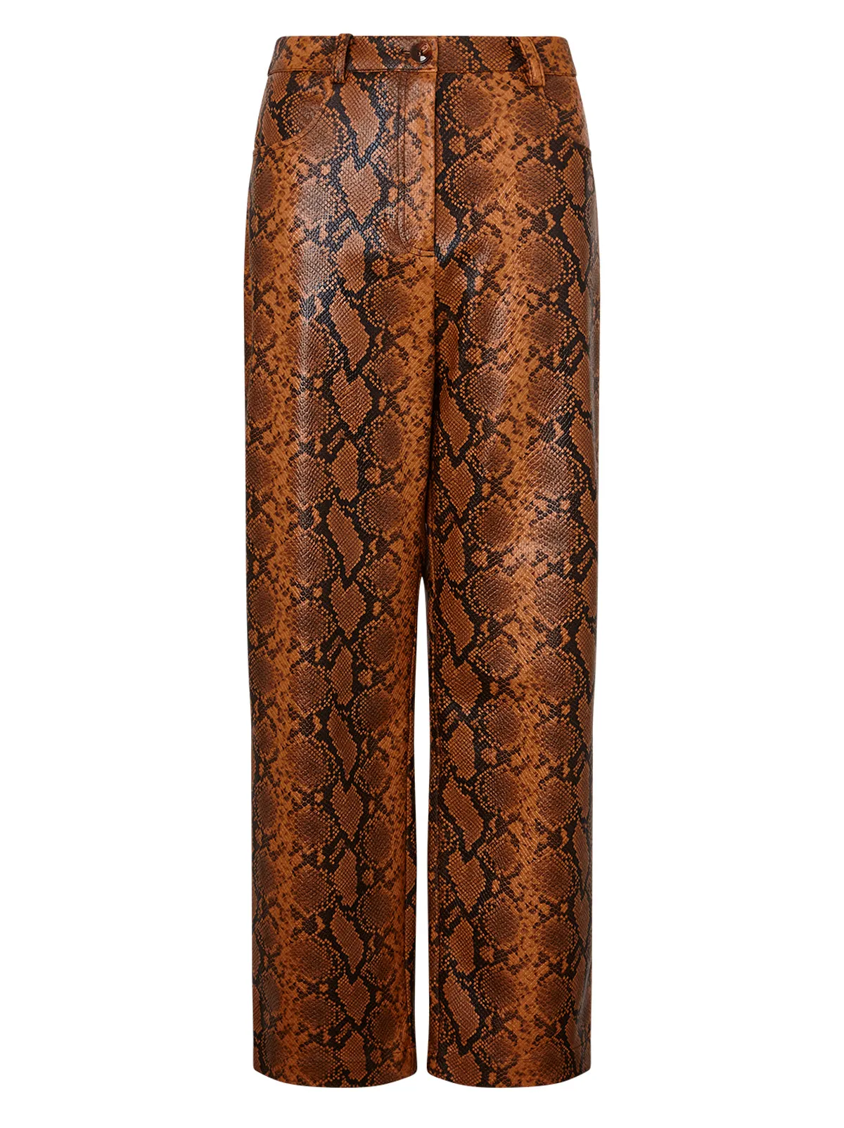 Nova Caramel Snakeskin Vinyl Trousers