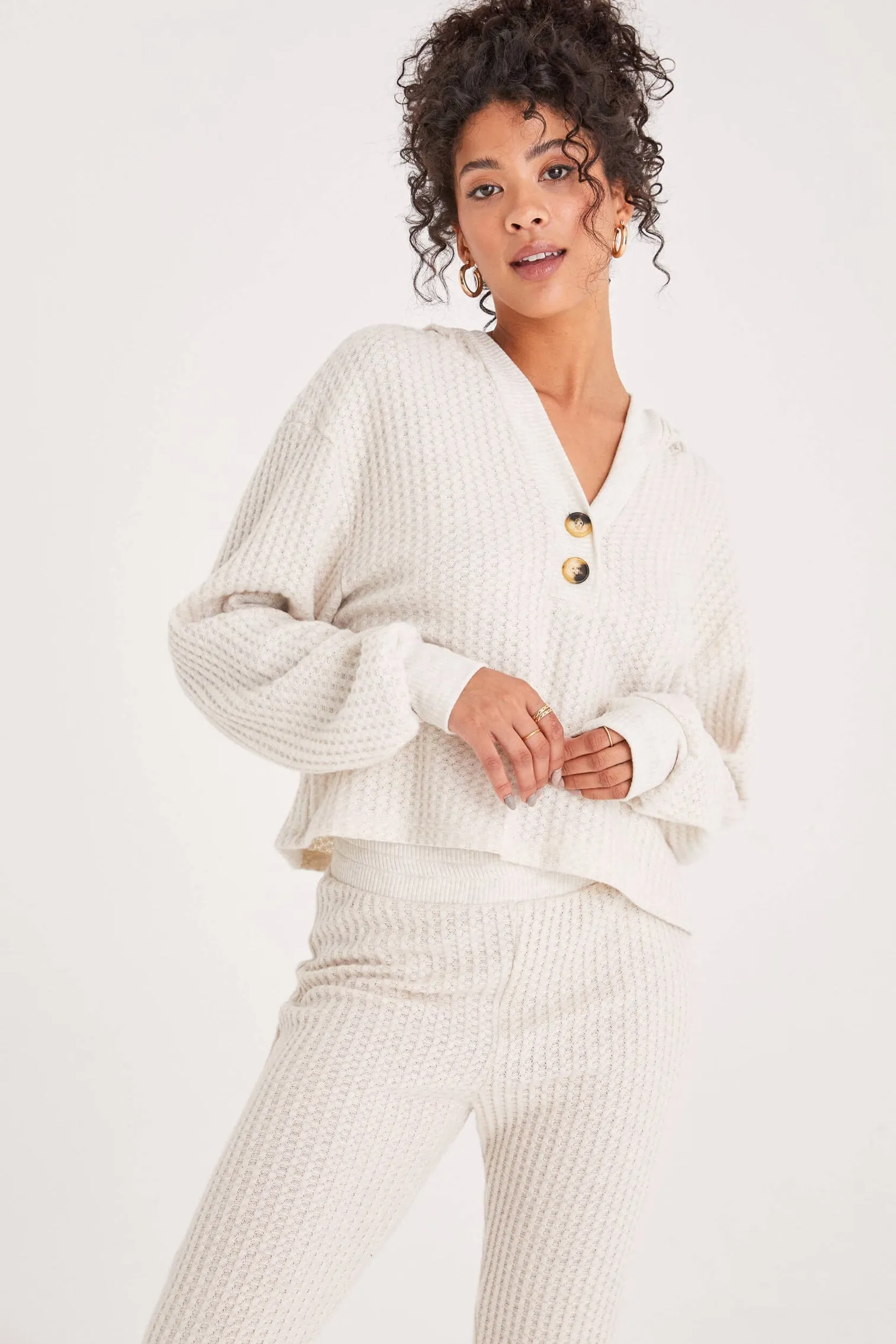 Oatmeal Somerset Cozy Hoodie Top