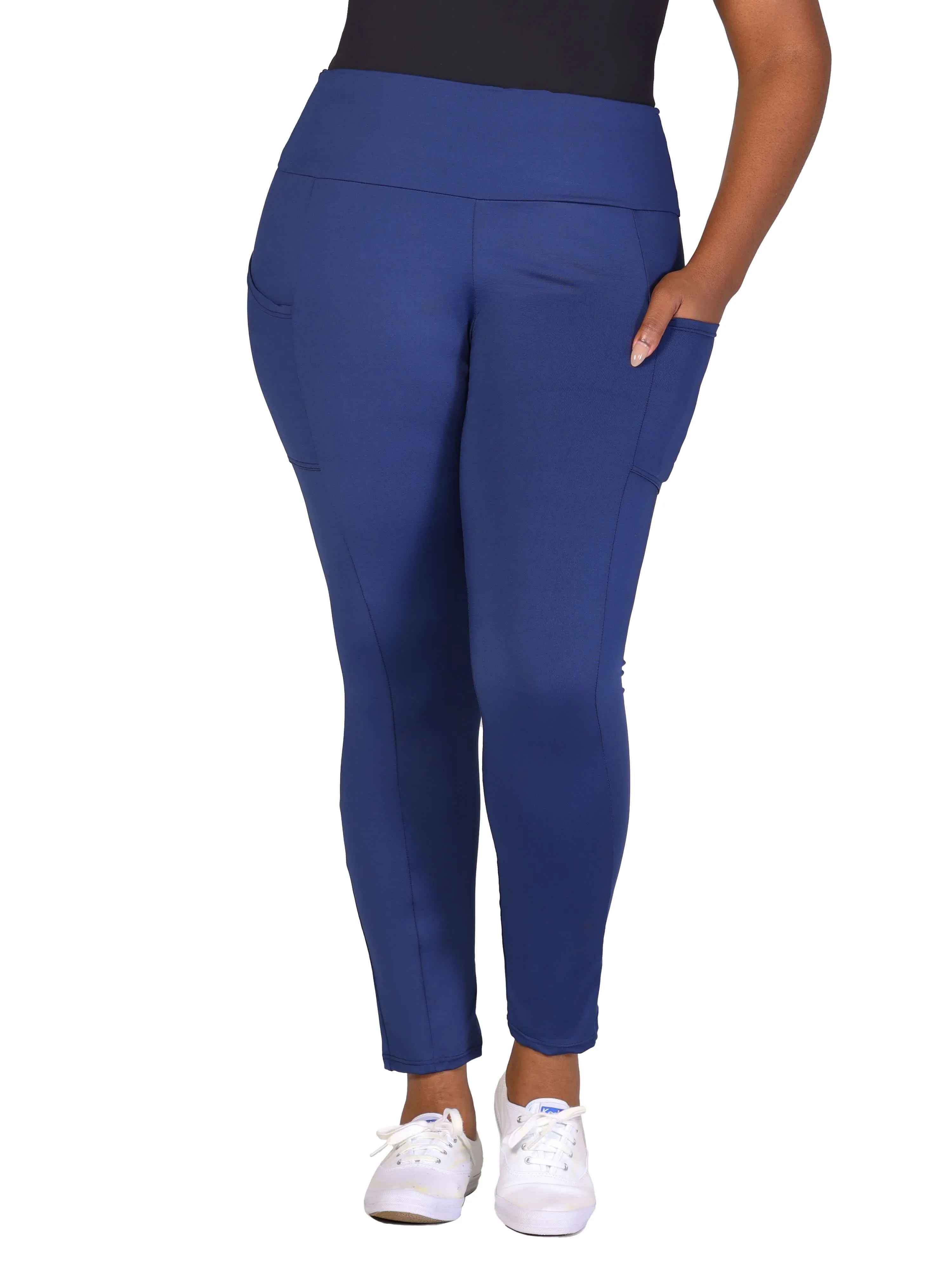 Plus Size Side Pocket Ankle Length Yoga Pant Leggings