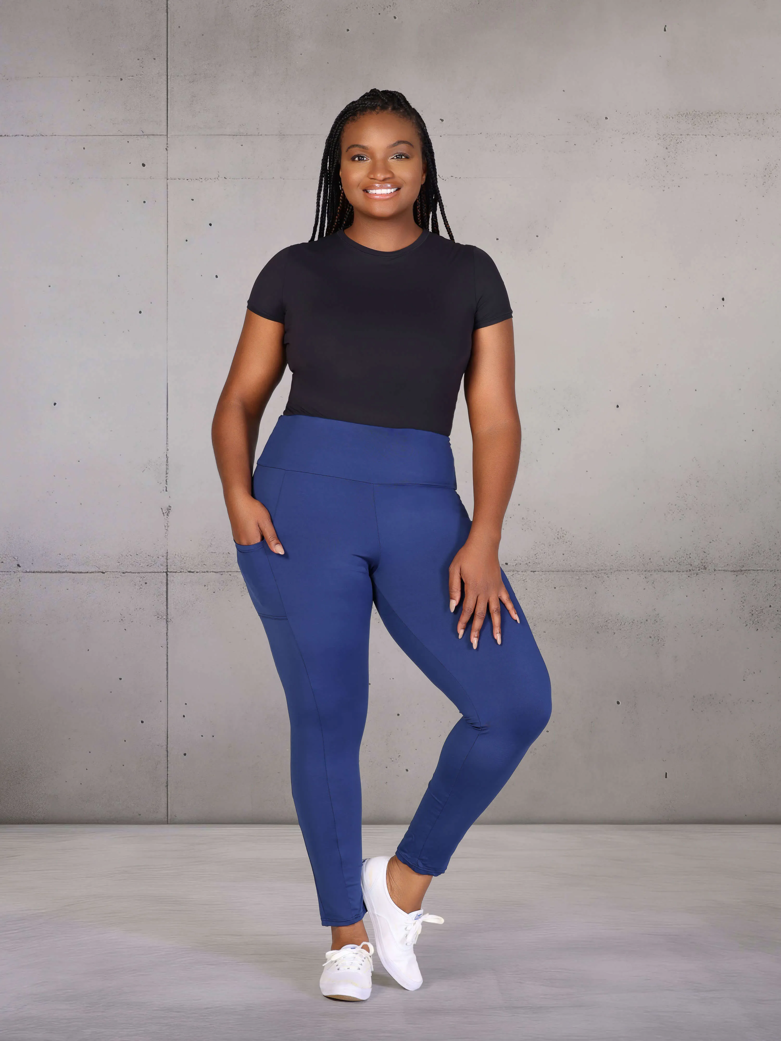 Plus Size Side Pocket Ankle Length Yoga Pant Leggings