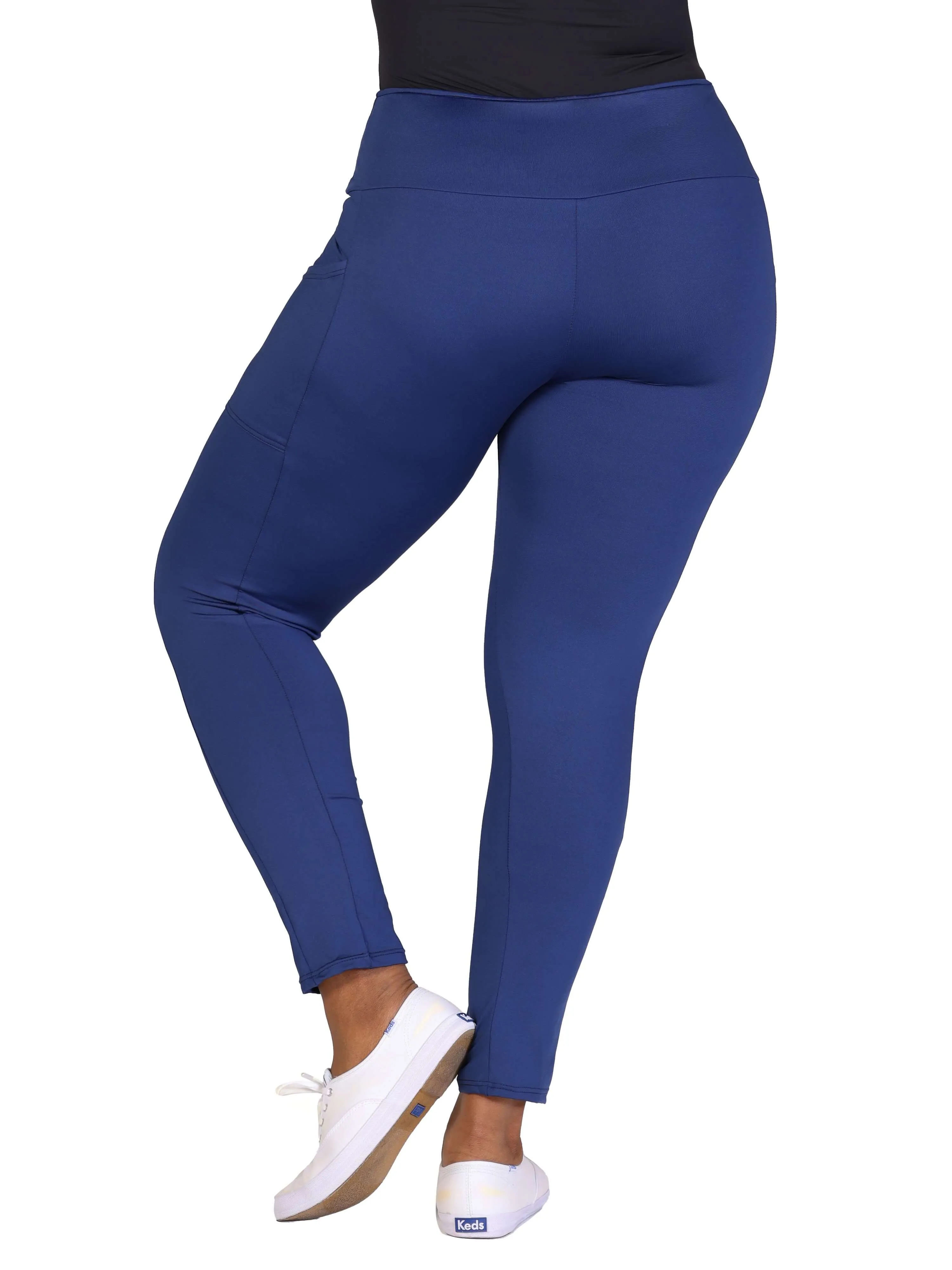 Plus Size Side Pocket Ankle Length Yoga Pant Leggings