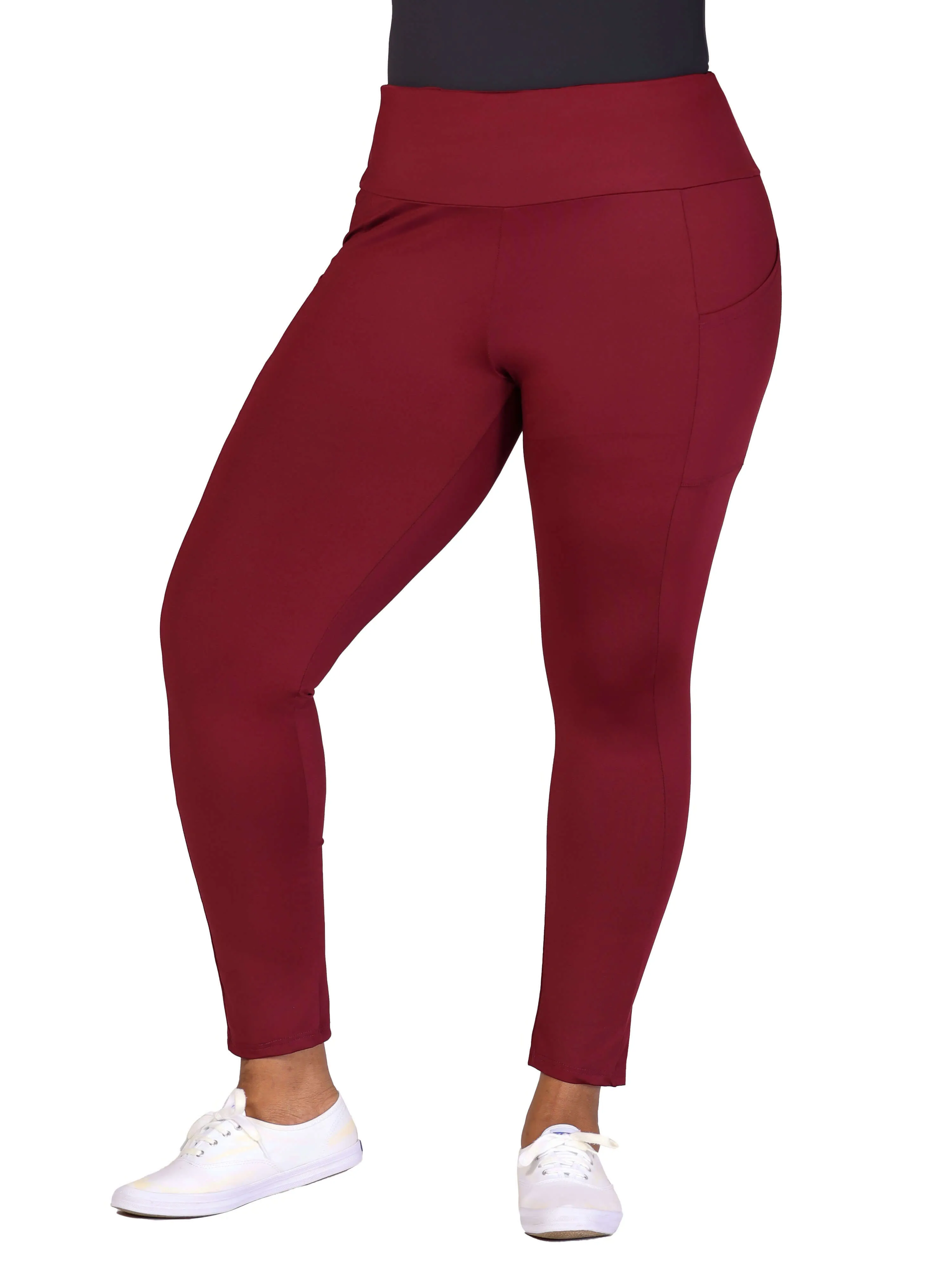 Plus Size Side Pocket Ankle Length Yoga Pant Leggings