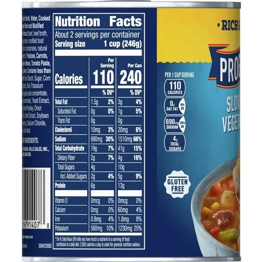 Progresso Rich & Hearty, Slow Cooked Vegetable Beef Canned Soup, Gluten Free, 19 oz.