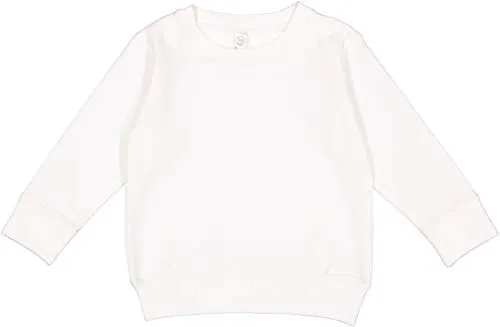 RABBIT SKINS Toddler Fleece Long Sleeve Pullover Sweatshirt White 5/6