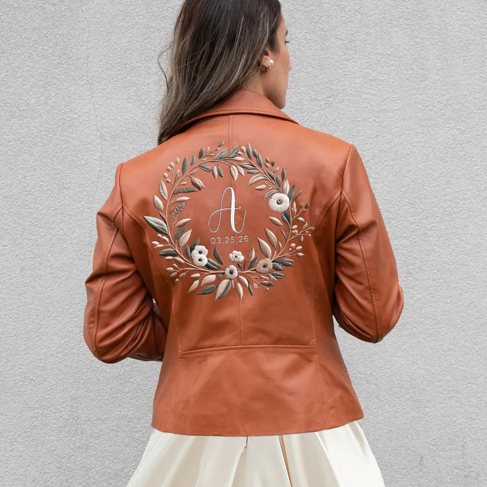 (Real Leather) Custom Initial Leather Jacket