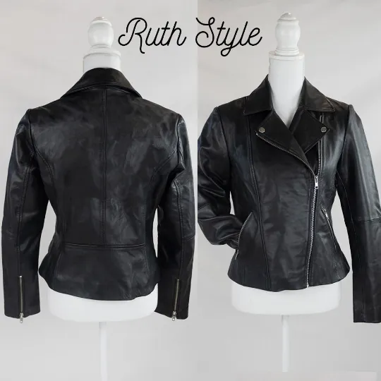 (Real Leather) Embroidered Bachelorette Leather Jacket for Brides